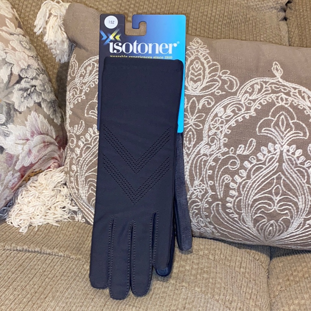 🔘NWT Isotoner Fleece Lined w/Suede Gloves